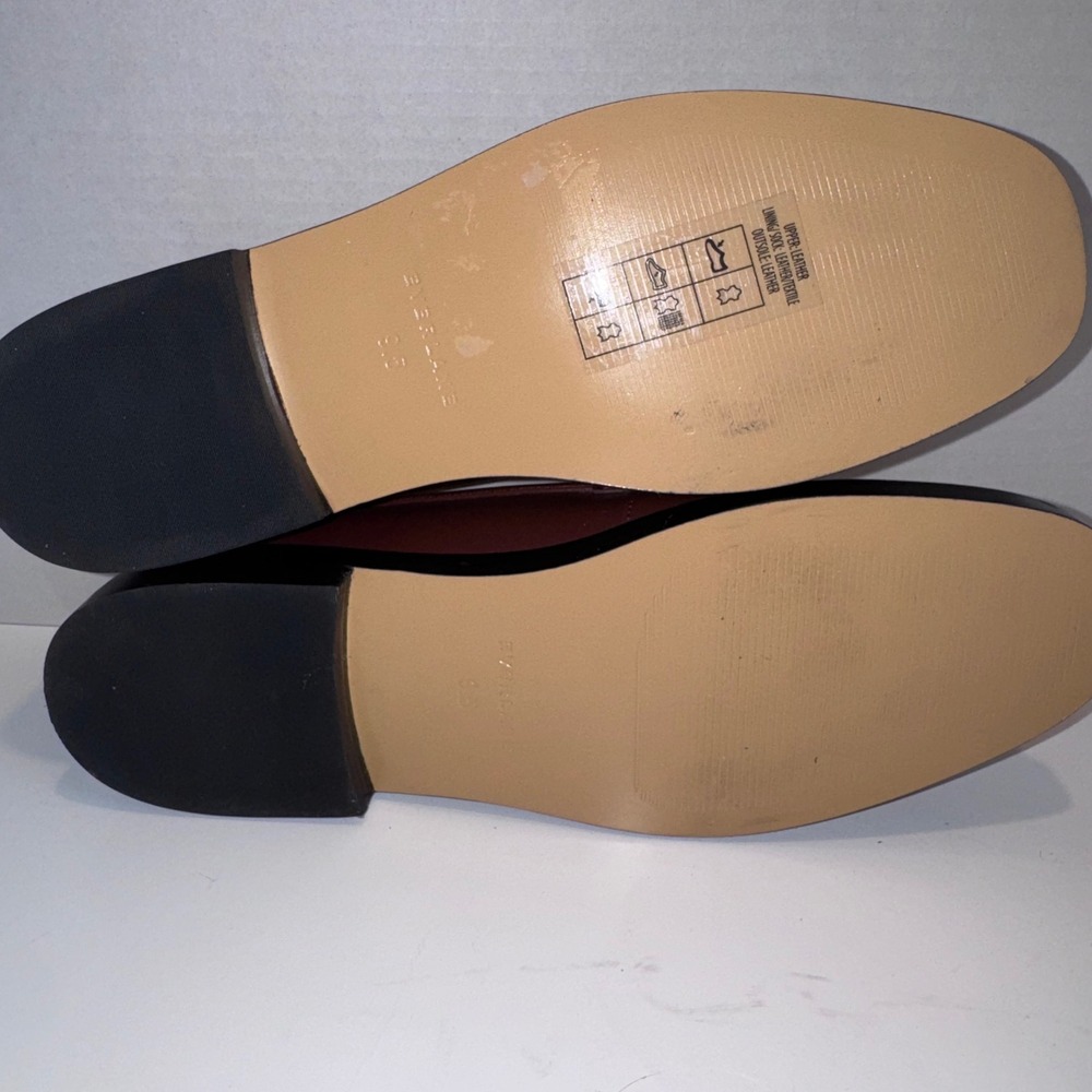 Everlane Penny Loafer Women 9.5 Burgundy Oxblood Leather Apron Toe Slip On - Picture 9 of 10